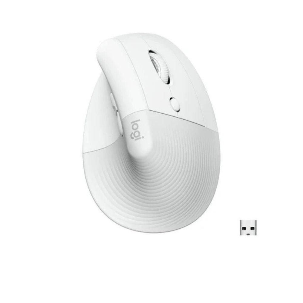 Logitech Lift Vertical Ergonomic Wireless and Bluetooth Mouse - Off White - 910-006475
