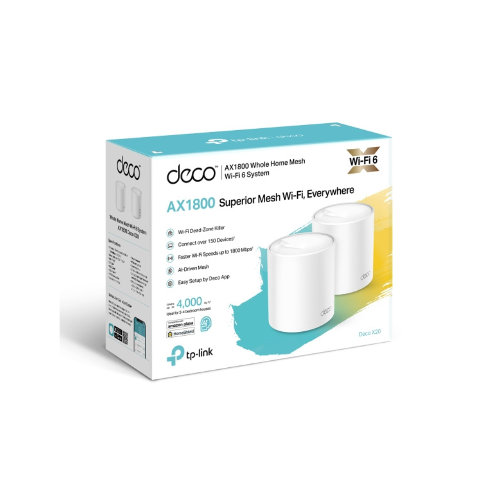 TP-Link Deco X20 (3-Pack) AX1800 Whole Home Mesh Wi-Fi 6 System