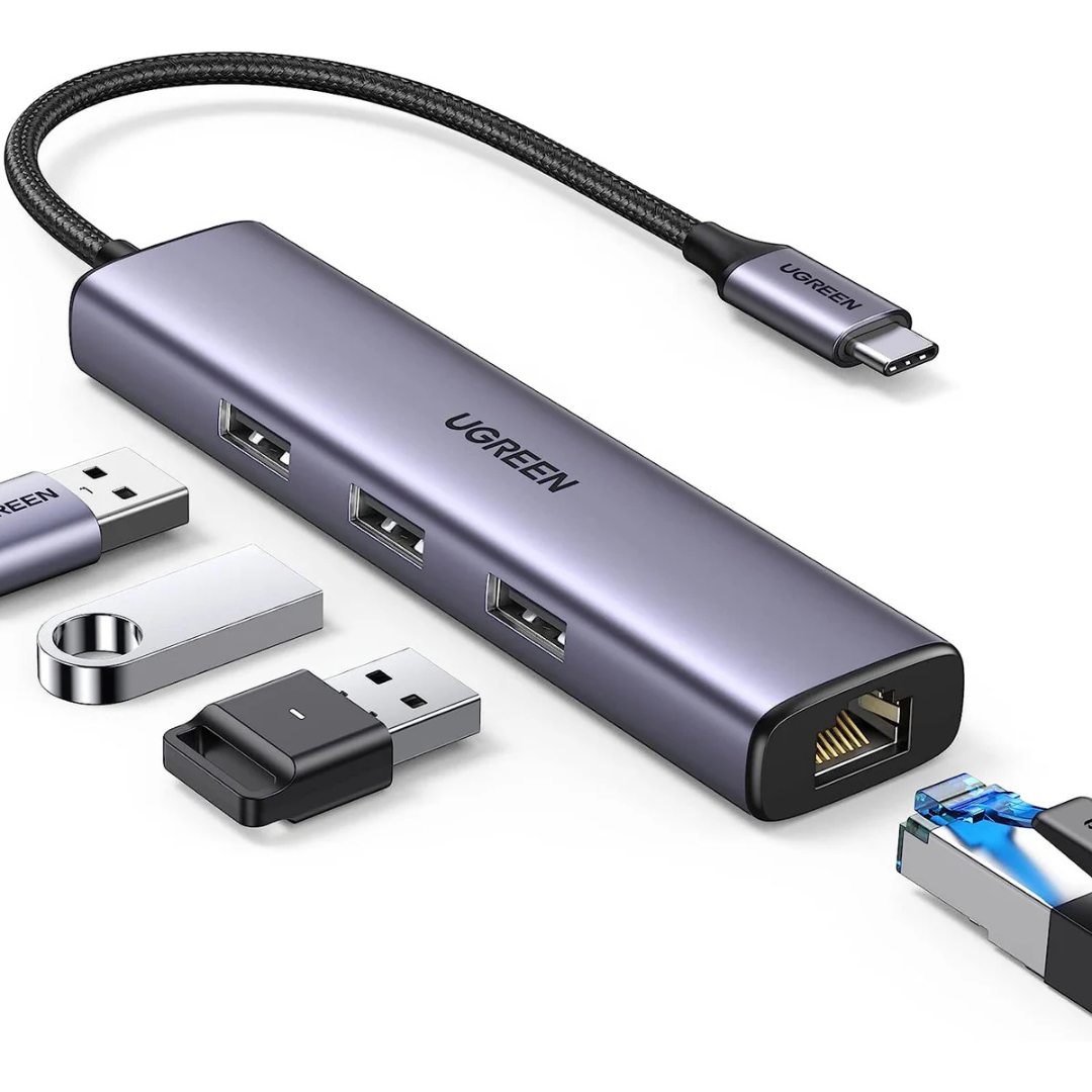 UGREEN USB-C to USB 3.0 Hub (3 Ports) + Gigabit Ethernet - CM475 (UG-60600)2