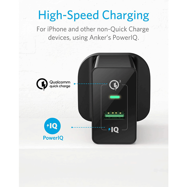 Anker 18W 3Amp USB Wall Charger (Quick Charge 2.0 Compatible)0