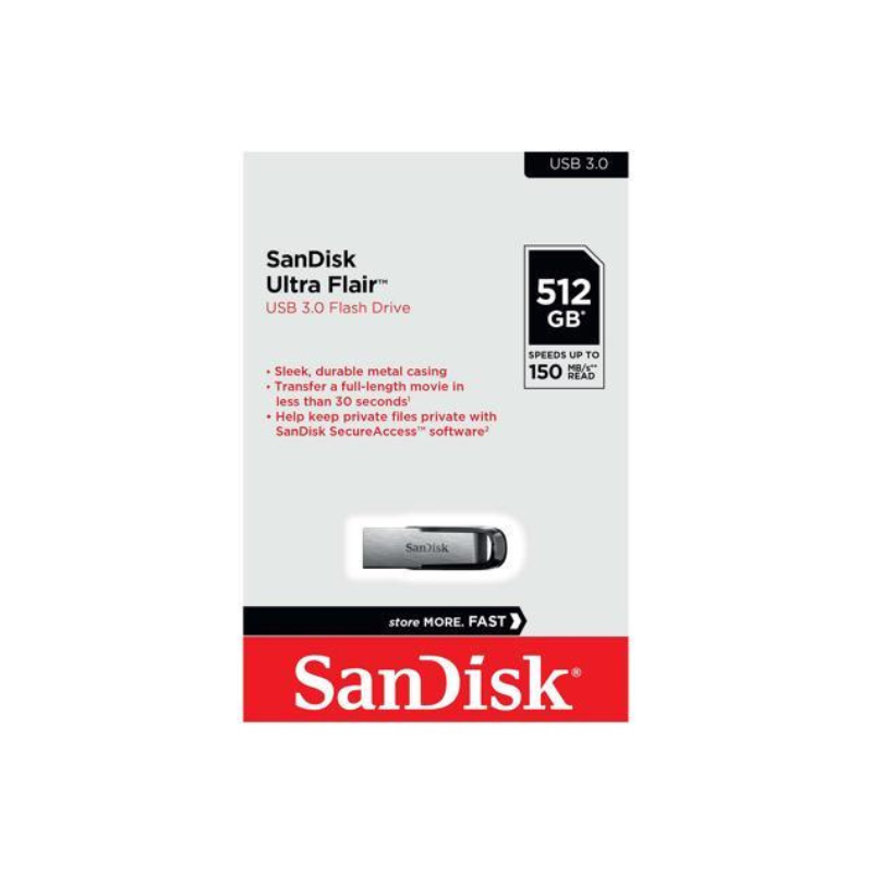 SanDisk 512GB Ultra Flair USB 3.0 Flash Drive - SDCZ73-512G-G462
