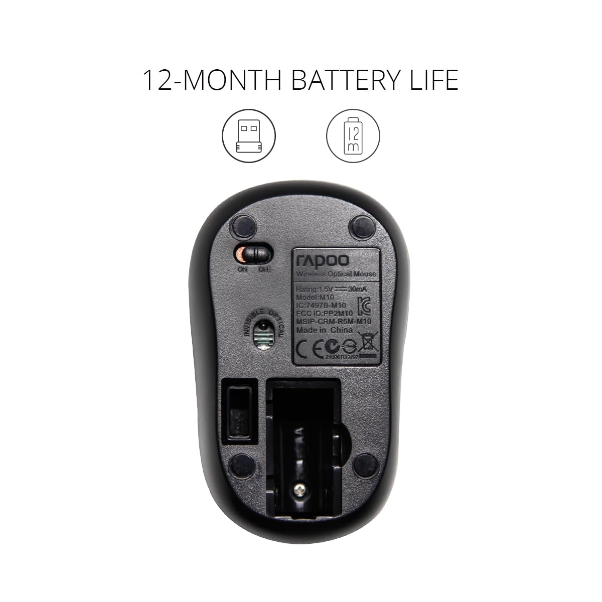 Rapoo Wireless Optical Mouse M10 – Black – M10 Plus4