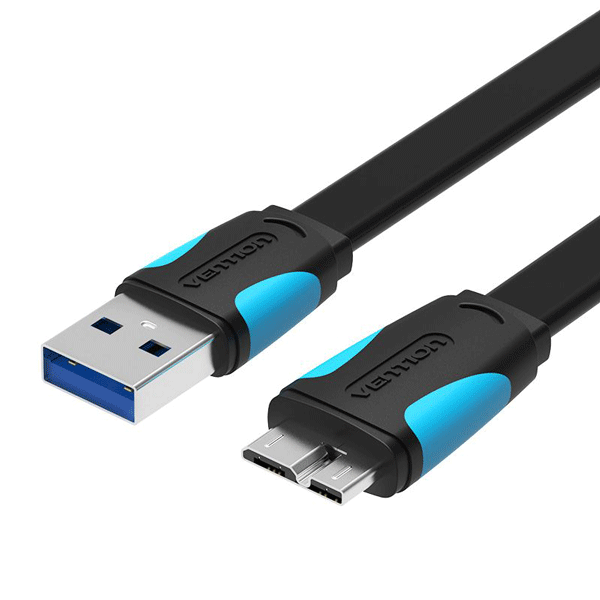 Vention VAS-A12-B050 Flat USB 3.0 Male to Micro B Male DATA Cable for External Harddisk 0.5 Meter Black2