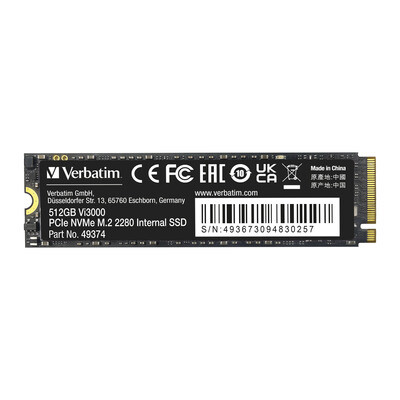 VERBATIM Vi3000 INTERNAL SSD M.2 PCIe Gen 3*4 NVMe 2280 - 512GB - VER-493740