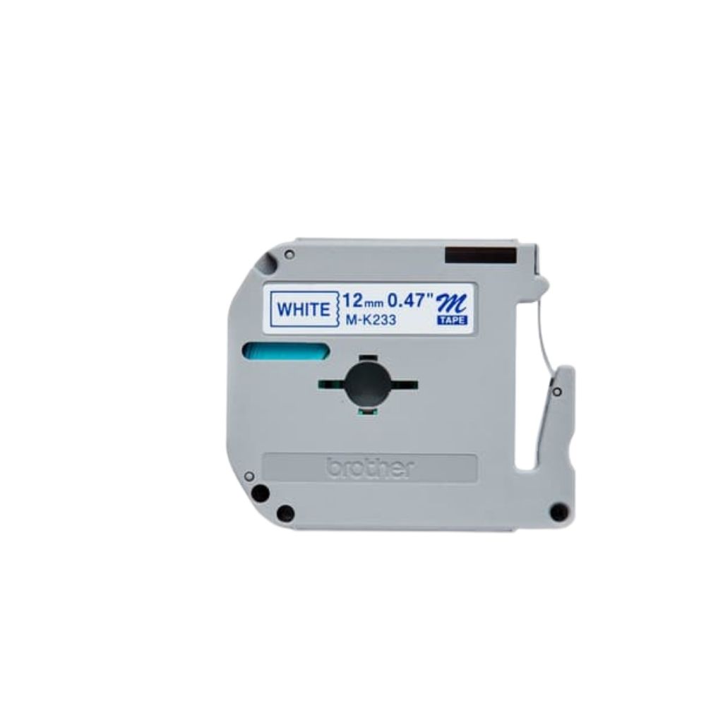 Brother M-K233 12mm Blue on White Label Printer tape0