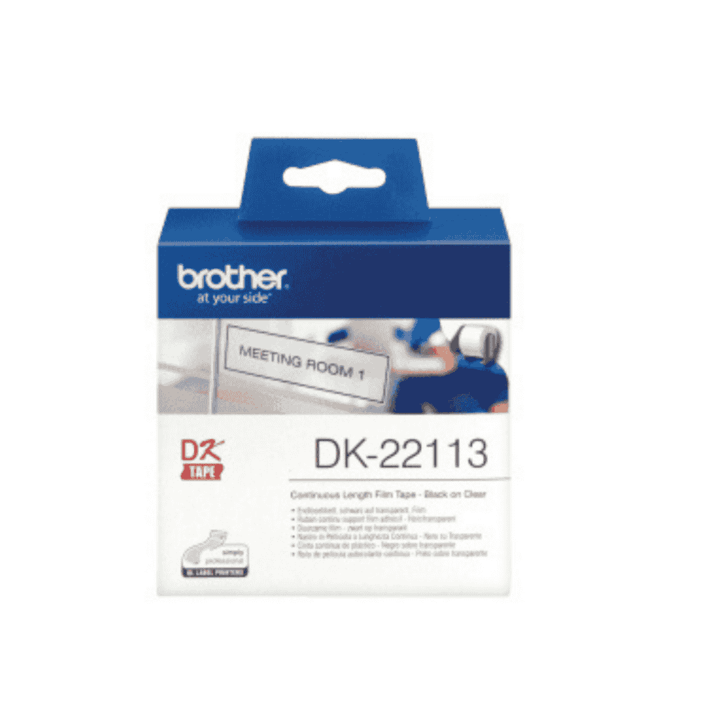  Brother DK-22113 Black on Clear Continous Paper Laber roll 62mm