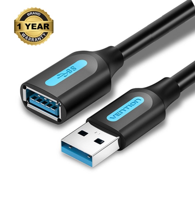 Vention USB 3.0 Type-A Male to Type-A Female Active Extension Cable 5M Black