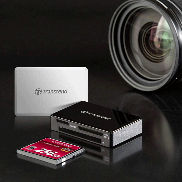 Transcend Card Reader USB 3.1 Black - Micro SD, SD and Compact Flash - (TS-RDF8K2)4