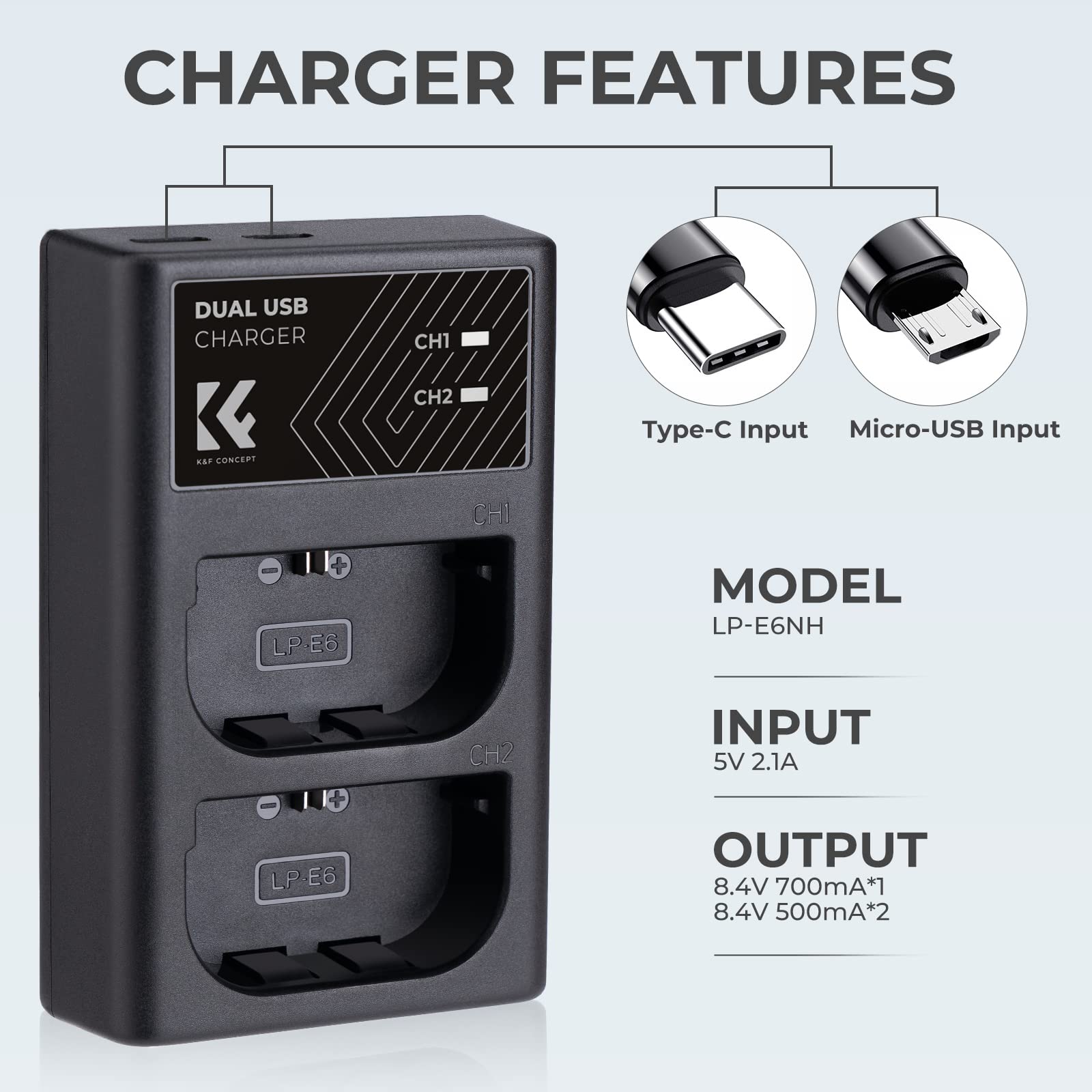 Caisi EN‑EL15c Replacement Batteries and Dual Charger3