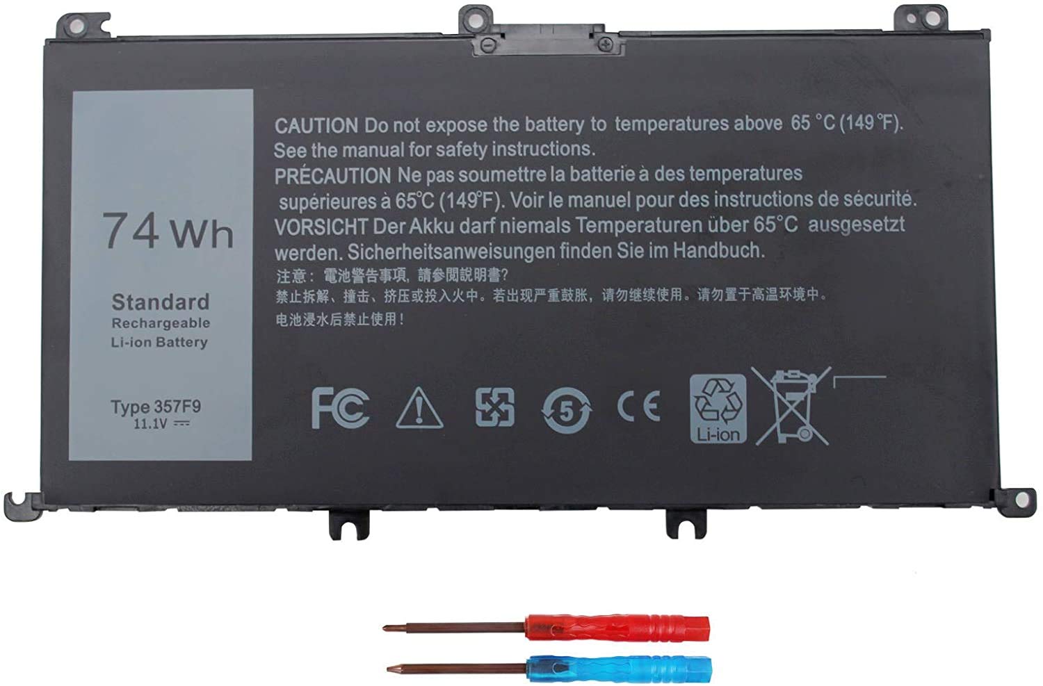 Original 74Wh Dell Inspiron 15 Gaming 7567 battery