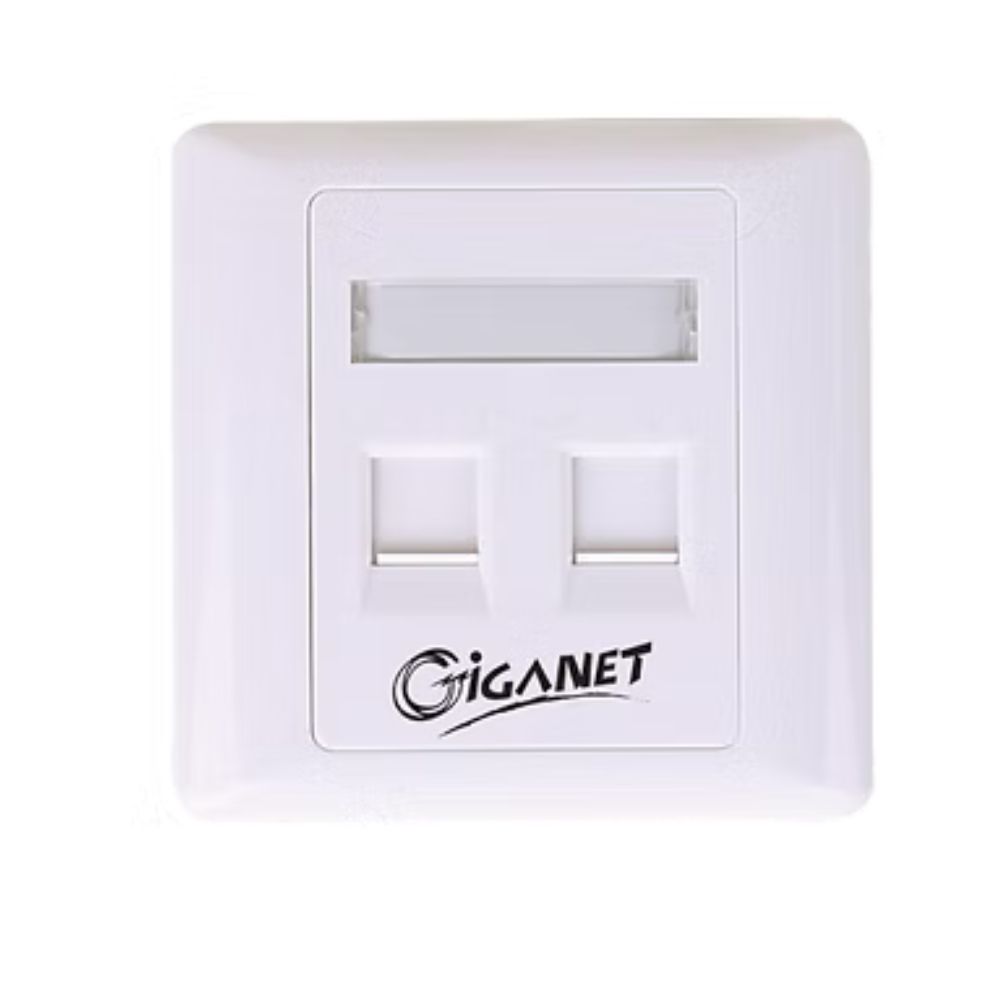 Giganet 2-port Single-Gang Shuttered Keystone Faceplate GN-FP-02