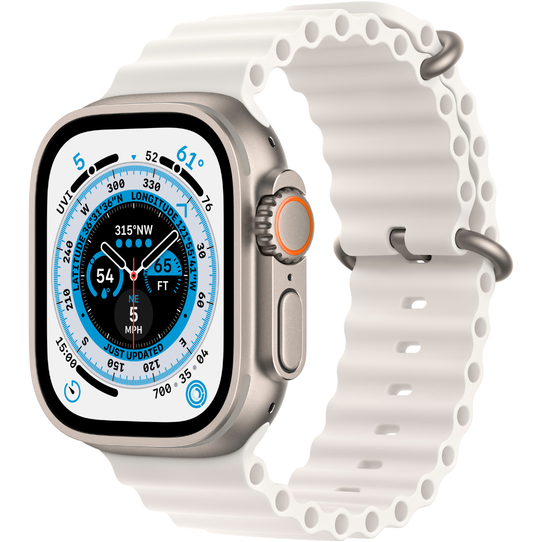 Apple Watch Ultra [GPS + Cellular 49mm] Smart Watch w/Rugged Titanium Case & Midnight Ocean Band3