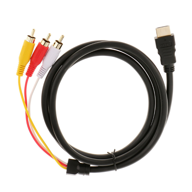 1.5m hdmi male to 3 rca audio video av component cable adapter