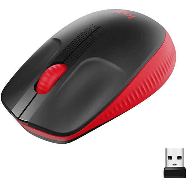 Logitech Wireless Mouse Full Size M190 - Red (910-005908)2