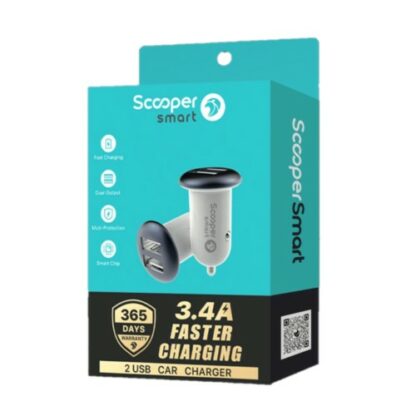 Scooper Smart SCC-02M 2 USB Car Charger (With Cable)