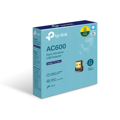 TP-Link AC600 Nano Wireless Dual Band USB Adapter – TL-ARCHER T2U NANO3