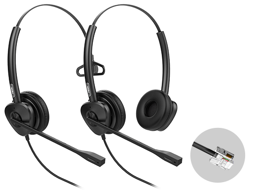 Fanvil HT302 QD to RJ9 Headset  Dual-Ear Wired Communication4