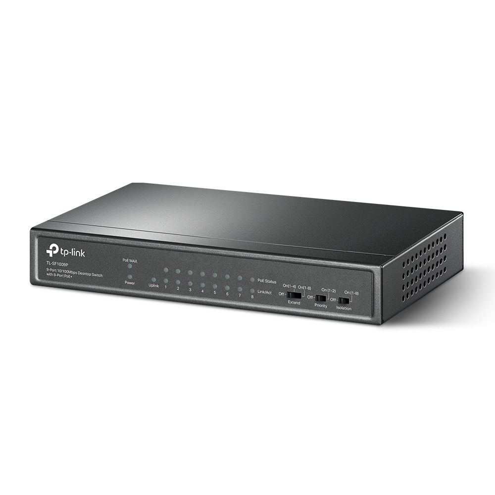  TP-Link 9-Port 10/100Mbps Desktop Switch with 8-Port PoE+3
