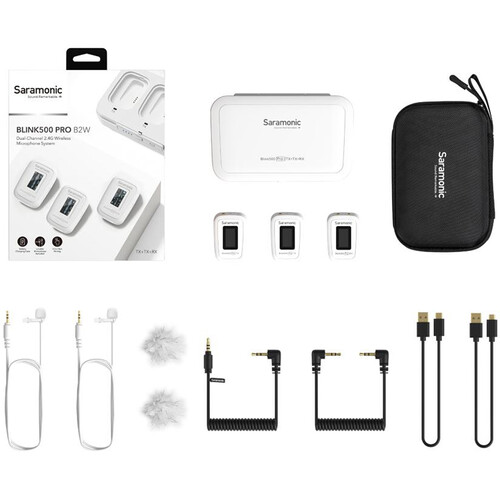 Saramonic Blink 500 Pro B2 2-Person Digital Camera-Mount Wireless Omni Lavalier Microphone System (2.4 GHz, White)