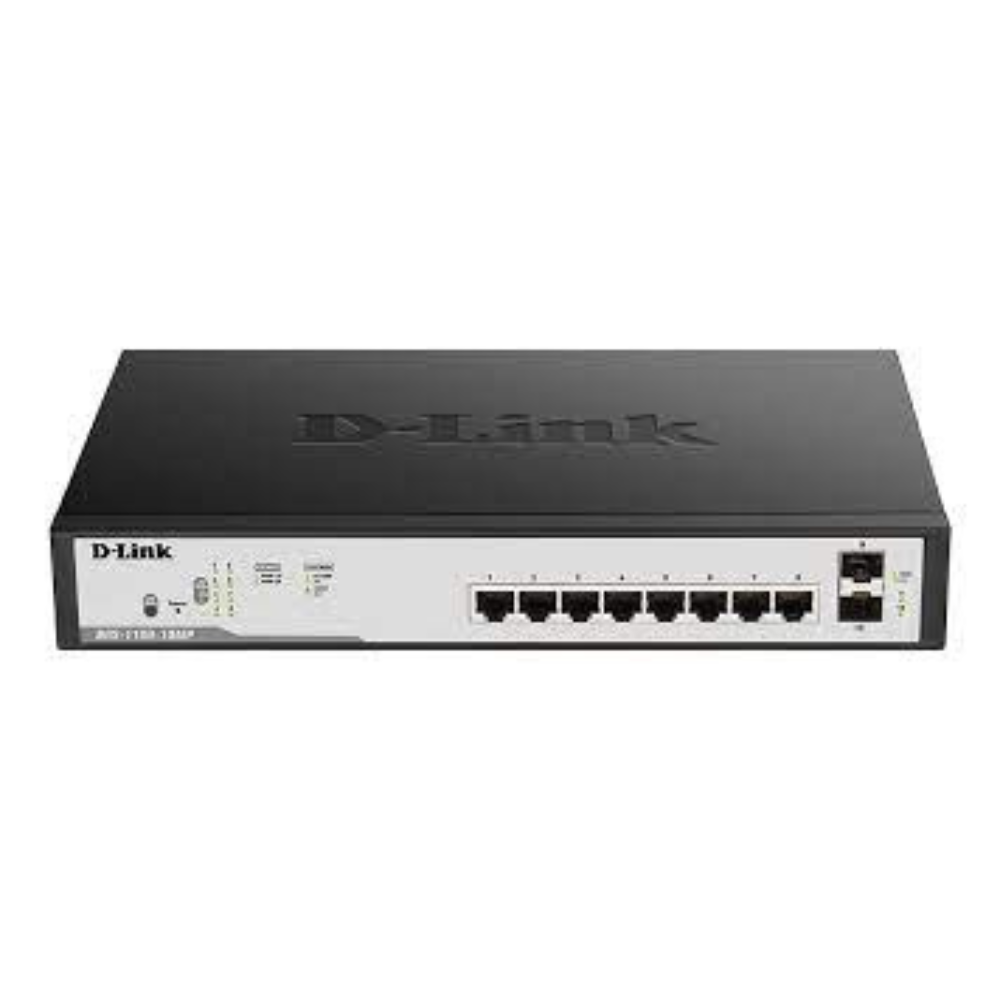 D-Link 8 Port PoE Gigabit Smart Managed Switch- DGS-F1100-10PS-E/B