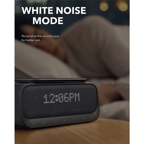 Bluetooth Speaker, Soundcore Wakey Bluetooth Speaker Powered by Anker, Alarm Clock, Stereo Sound, FM Radio, White Noise, Qi Wireless Charger with 7.5W Charging0