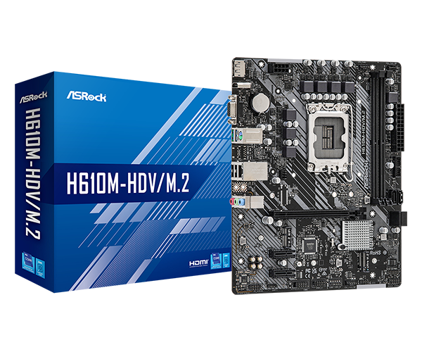 Custom Gaming Desktop PC, ASRock H610M-HDV M.2 R2.0 Motherboard, Intel Core i5-12400F Processor, DeepCool AG300 92mm CPU Air Cooler, TeamGroup T-Force Delta RGB 16GB (2x8GB) DDR4 3200MHz RAM Black, Kingston NV2 1TB PCIe NVMe M.2 SSD, ASUS Dual0