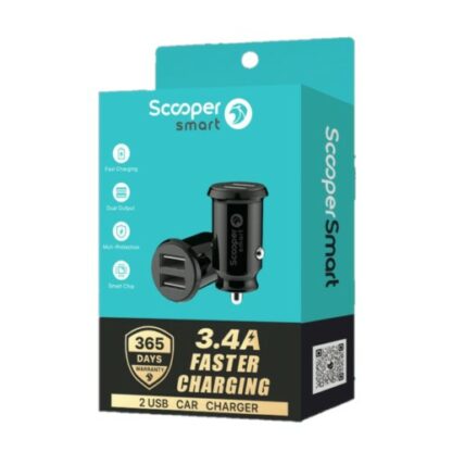 Scooper Smart SCC-01M 2 USB Car Charger (With Cable)0