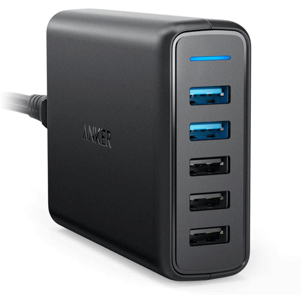 Anker 63W 5-Port USB Wall Charger with Dual Quick Charge 3.0 Ports, PowerPort Speed 54