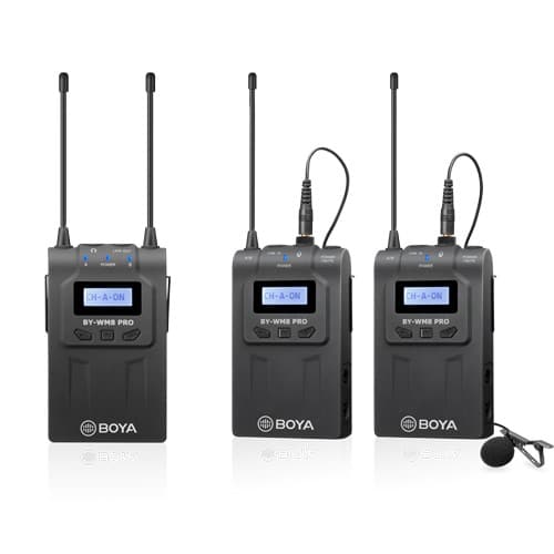 BOYA BY-WM8 Pro-K2 UHF Dual-Channel Wireless Lavalier System (576.4 to 599.9 MHz, 568.6 to 592 MHz)