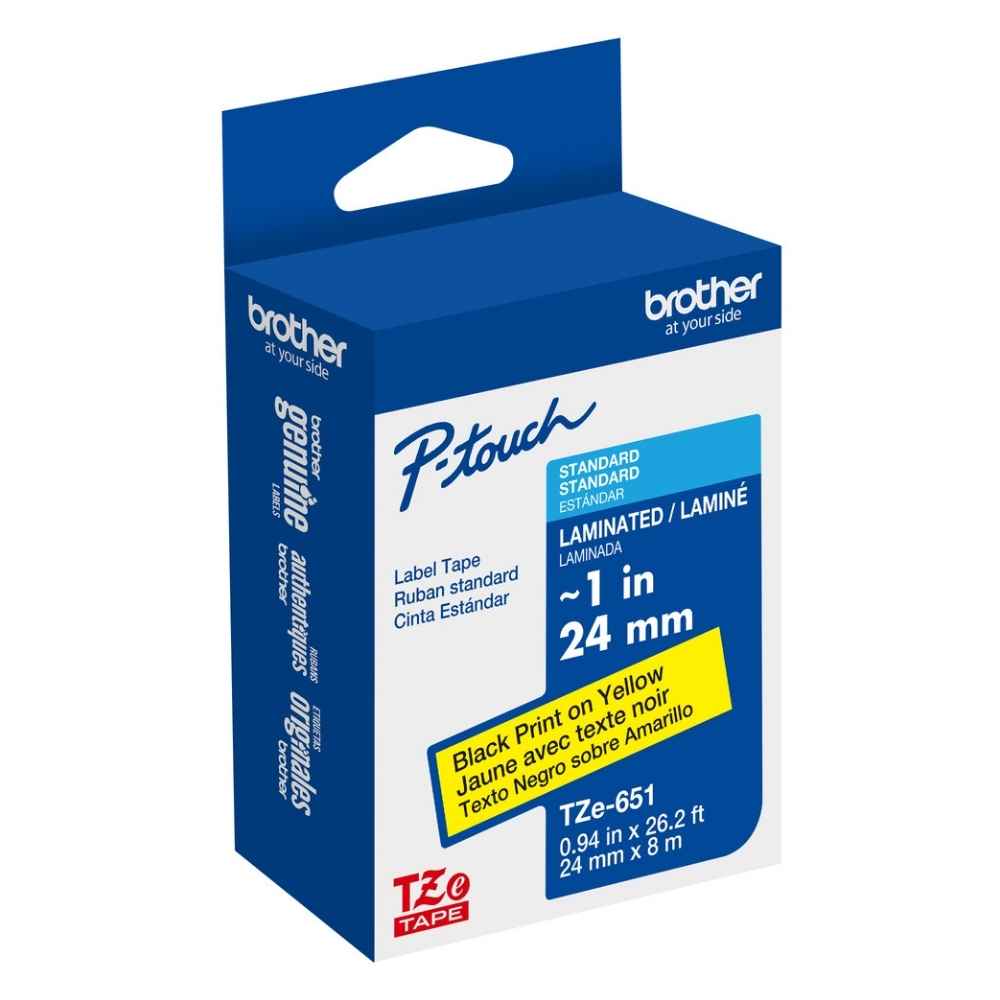 Brother TZe-651 24mm Black on Yellow Label Tape3