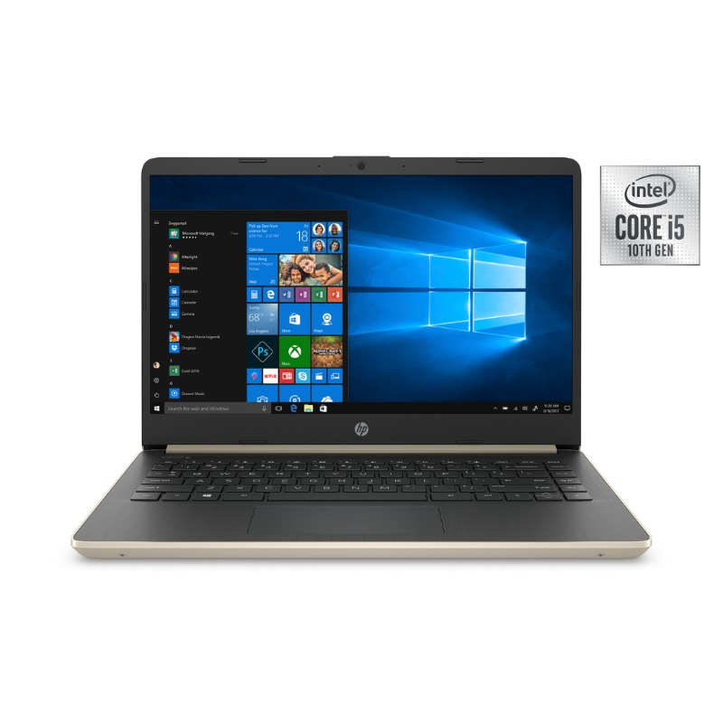 Hp 14-dq1040wm Laptop, Intel Core i5-1035G1, 8 GB SDRAM, 256GB SSD+16GB Optane, Pale Gold