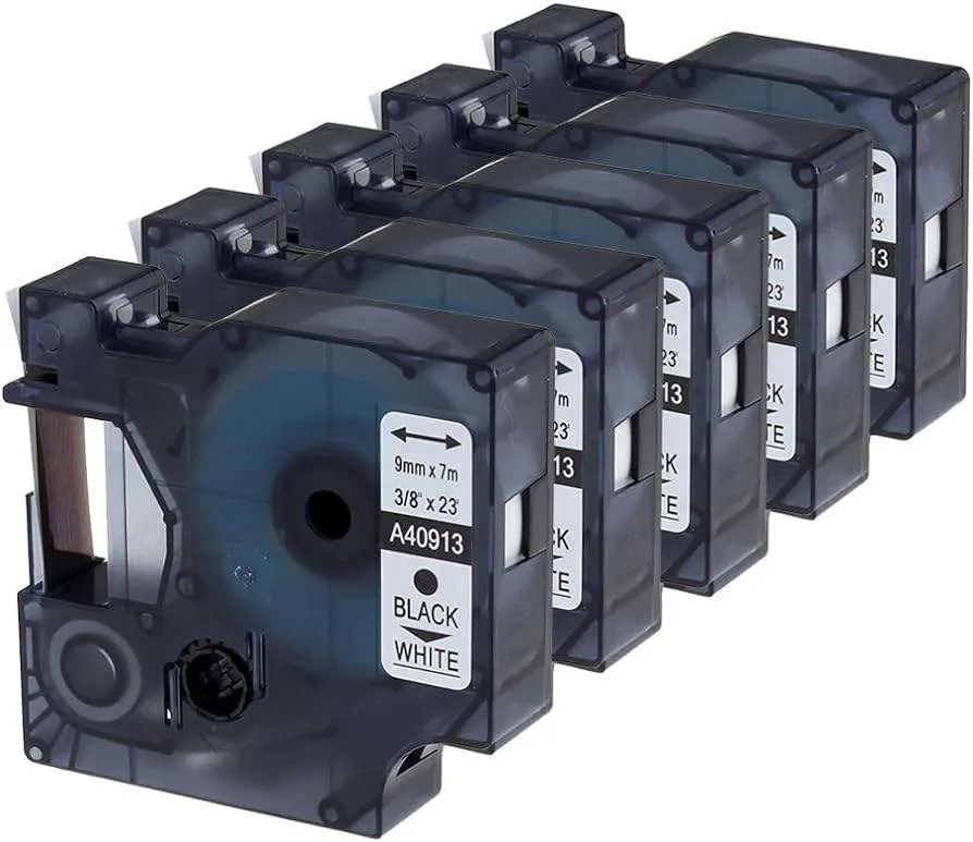 Dymo D1 Series label - 40913- Black on White - 9mm X 7 meter