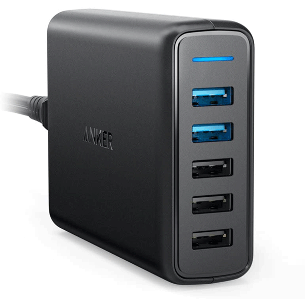 Anker 63W 5-Port USB Wall Charger with Dual Quick Charge 3.0 Ports, PowerPort Speed 5