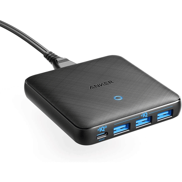 Anker USB C Charger, 65W 4 Port PIQ 3.0&GaN Fast Charger Adapter, PowerPort Atom III Slim Wall Charger with a 45W Power Delivery Port4