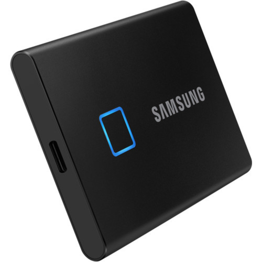 Samsung T7 Touch Portable External SSD 1TB with Fingerprint Security - Black - MU-PC1T0K/WW3