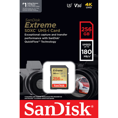 SanDisk 256GB  Extreme 180MB/s – SDSDXVV-256G-GNCIN4