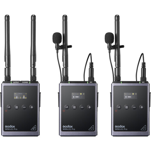 Godox WMicS1 Pro Kit 2 Two-Person Camera-Mount Wireless Omni Lavalier Microphone System0