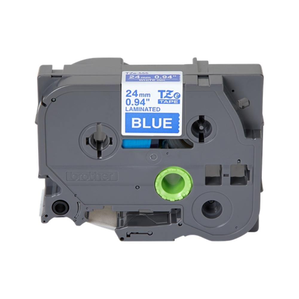 Brother TZE-555 24mm White on Blue Label tape