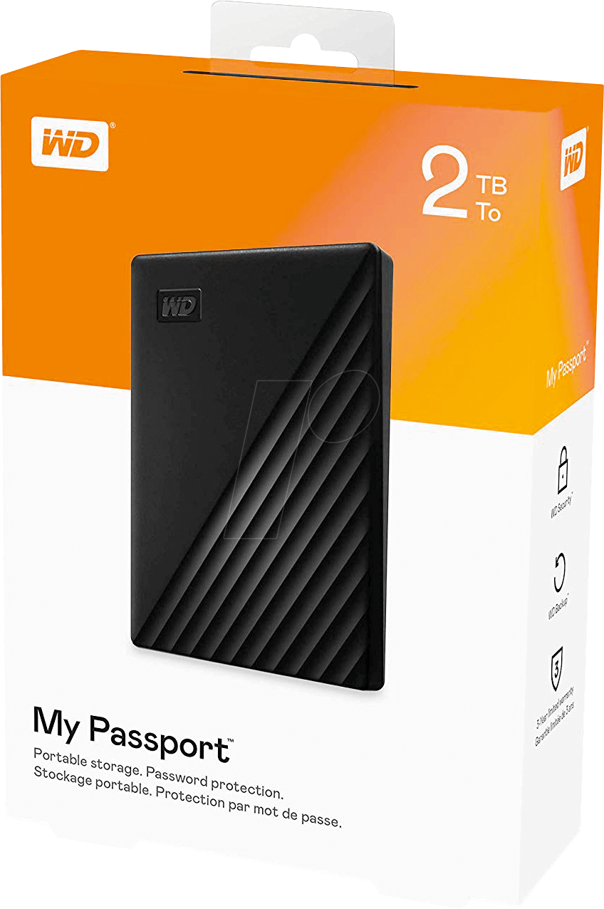 WD My Passport 2TB – Black – WDBYVG0020BBK-WESN