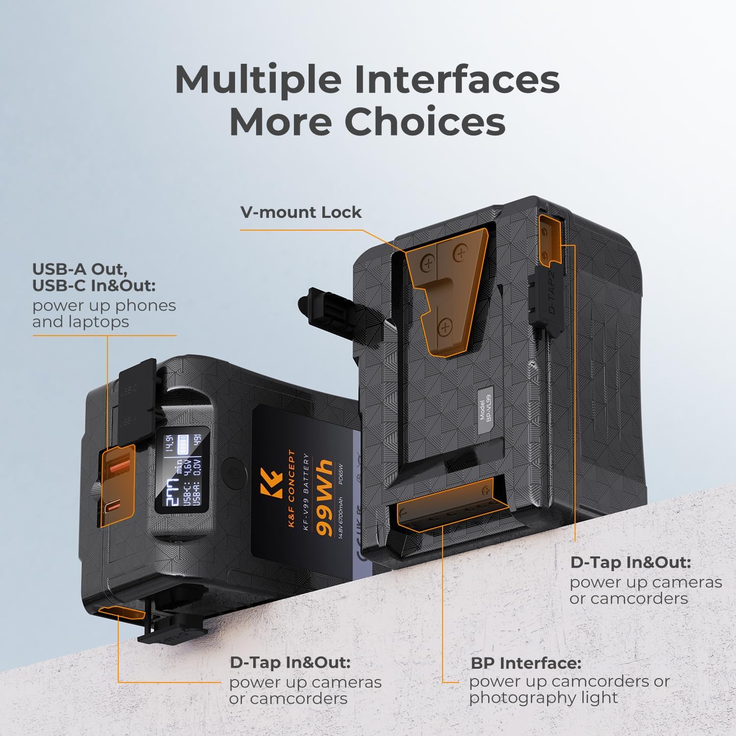 K&F Concept 99Wh Mini V-Mount Battery, 6700mAh4