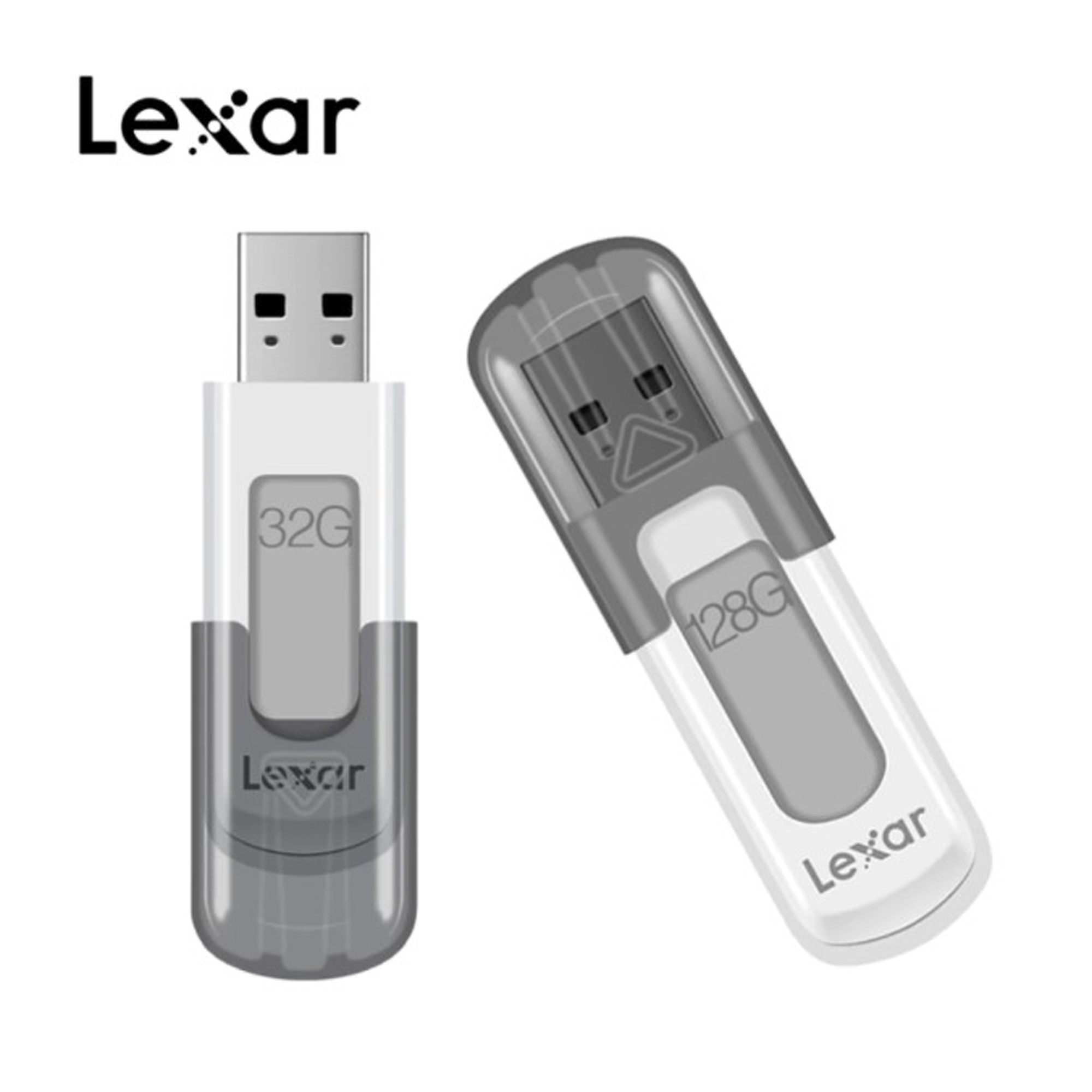 Lexar JumpDrive V100 128GB USB 3.0 Flash Drive, Gray (LJDV100-128ABNL)