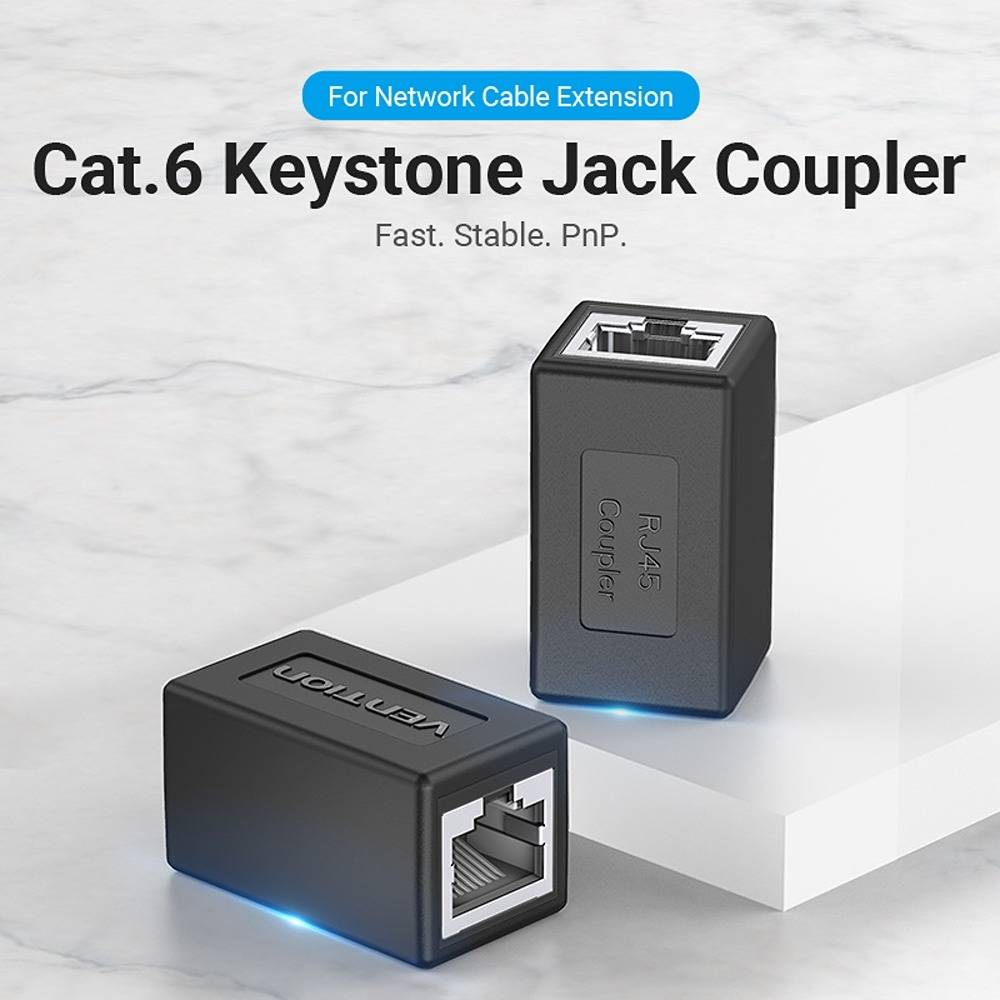Vention Cat.6 FTP Keystone Jack Coupler Black3