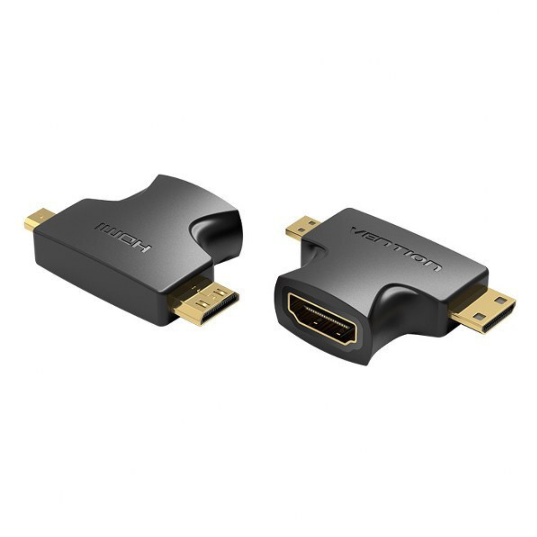 VENTION MINI HDMI MALE + MICRO HDMI MALE TO HDMI FEMALE ADAPTER – VEN-AGFB04