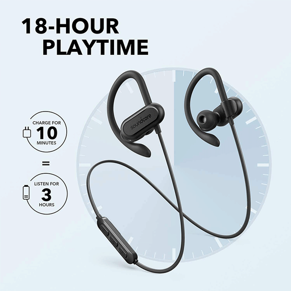 Soundcore Spirit X 2019 Version Wireless Sports Earphones, Bluetooth Headphones with IP68 Waterproof Protection, SweatGuard, Intense Bass, 18H Playtime, Wireless Earbuds for Running, Workout, Sports0