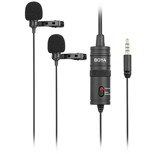 BOYA BY-M1DM Dual Omnidirectional Lavalier Microphone0