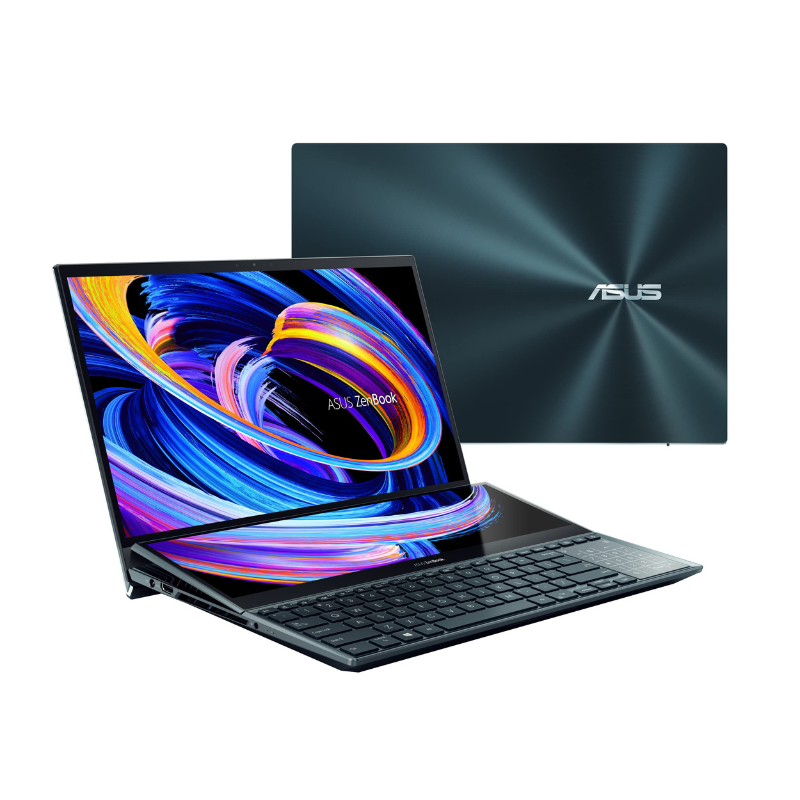 ASUS Zenbook Pro Duo 15 OLED UX582LR-H2017T, Core i9 12900H, 32GB, 1TB SSD, NVIDIA GeForce RTX 3060 6GB GDDR6 Graphics, Windows 11 Home, 15.6″ 4K OLED Touch, ScreenPad Plus– 90NB0VR1-M003Z04