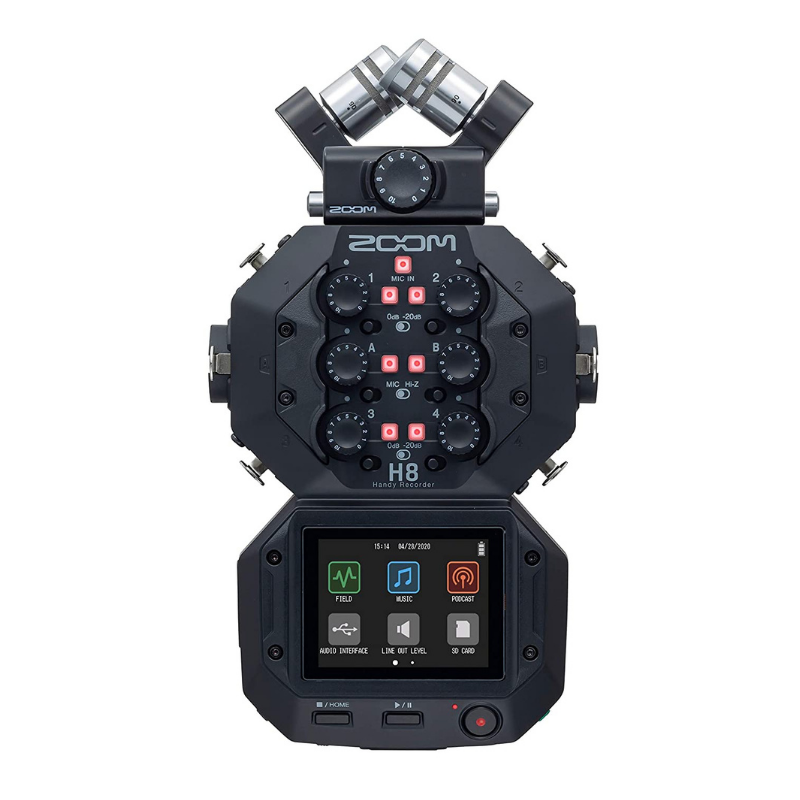 Zoom H8 12-Track Portable Recorder, Stereo Microphones, 6 Inputs, Touchscreen Interface, USB Audio Interface, Battery Powered, for Stereo/Multitrack Audio for Video, Podcasting, and Music0
