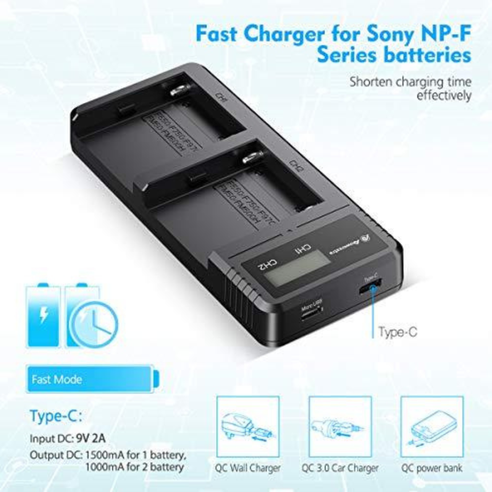 Explore the Caisi NP-F970 Battery Dual Charger 3