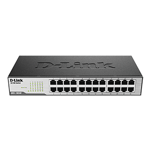 D-Link 24 port 10/100Mbps Unmanaged Switch (Metal casing) UK power plug- DES-1024D