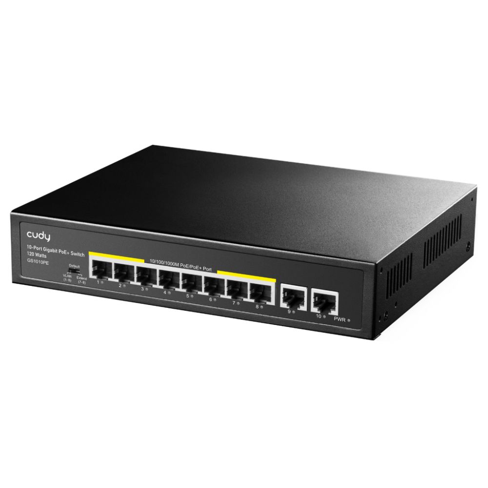CUDY 10-PORT GIGABIT PoE(120watts) + Switch with 2 Uplink Ports